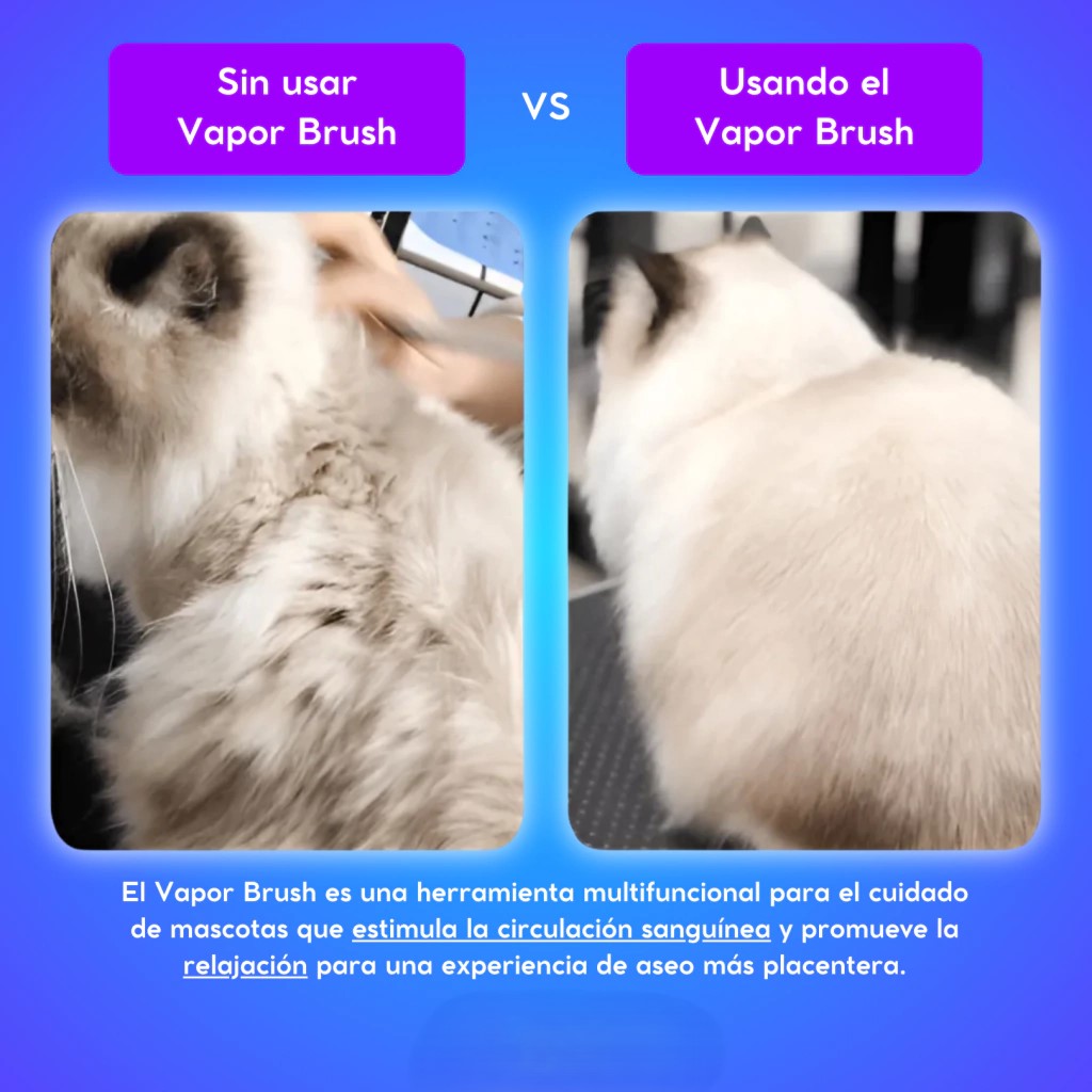 Cepillo NanoVaporizador™️ para Mascotas: Pelo Limpio y Suave en Segundos